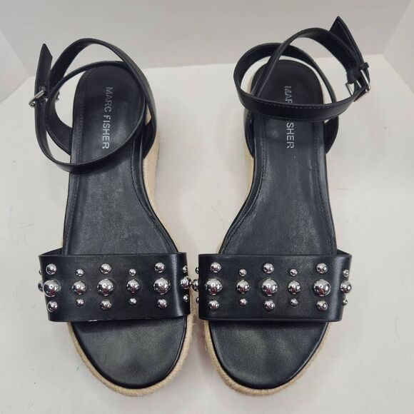 Marc Fisher Womens Black Joyce Espadrille Strappy Platform Sandal Size 6.5M - Picture 5 of 9